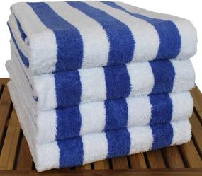 img 2 attached to 🏖️ 100% Egyptian Cotton Cabana Pool Beach Towels - Luxury Hotel & Spa Collection - Blue - Set of 4