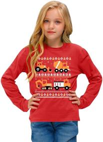 img 1 attached to 🎄 BesserBay Unisex Kid's Christmas Funny Long Sleeve Cotton Shirt: Sizes 1-8 Years for the Perfect Festive Look!