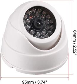 img 2 attached to 📷 Dummy Fake Security Dome Camera Simulated Surveillance Cameras - Home & Business Security, Outdoor/Indoor Use, Flashing Red LED Light & Alert Sticker, Battery Operated - White, 2 Pack