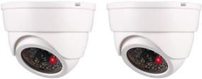 img 4 attached to 📷 Dummy Fake Security Dome Camera Simulated Surveillance Cameras - Home & Business Security, Outdoor/Indoor Use, Flashing Red LED Light & Alert Sticker, Battery Operated - White, 2 Pack
