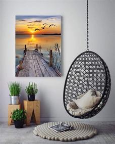 img 2 attached to 🌅 HJAA Diamond Painting Kits for Adults Beach, 5D Full Drill Embroidery Paintings with Rhinestone Pasted Sunset, Cross Stitch Arts Crafts for Home Wall Decor, Seashore Theme, Size 12x16inch