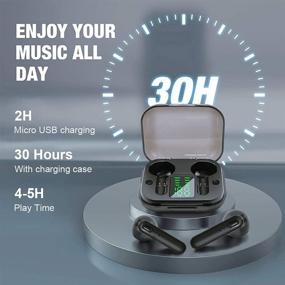 img 2 attached to 🎧 WXM True Wireless Bluetooth 5.0 Earbuds - Hi-Fi Stereo Sound, Deep Bass, 30H Playtime, IPX5 Waterproof, Microphone - Headphones with Charging Case