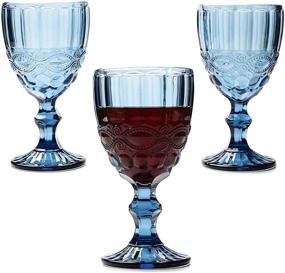 img 4 attached to Glasses Colored Goblets Drinking Embossed