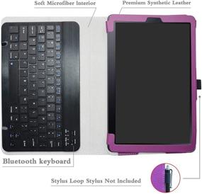 img 1 attached to 💜 Wireless Keyboard Case for Samsung Galaxy Tab A 10.5 2018 - Bige Slim Stand PU Leather Cover with Removable Keyboard for SM-T590/ T595 2018 Release in Purple