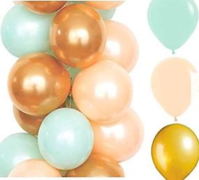 img 2 attached to Sogorge 30-Count Mixed Mint Green Peach Gold Latex Balloon Wedding Baby Shower Birthday Party Decoration SG1687 – 10 Inch