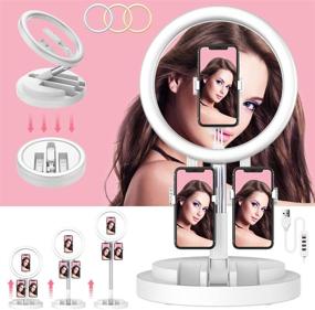 img 3 attached to 🌟 Dracool 11 inch Selfie Ring Light with Stand, 3 Cell Phone Holder, Foldable Mini LED Light, LED Camera Ring light for Beauty, Live Streaming, Makeup, YouTube Videos, TIK TOK, Vlogs, iPhone, Android, Samsung, Google