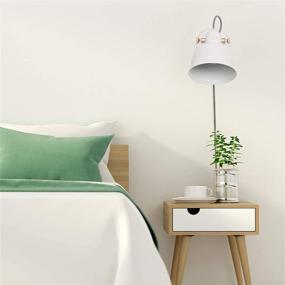 img 2 attached to Modern Rotatable Plug-in Wall Sconce: Adjustable Nordic White Bedroom Lamps with On/Off Switch - Versatile Wall Mounted Light for Living Room, Bedside Reading (No E12 Bulb)