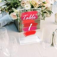 🔢 aerwo 20 pack acrylic wedding table numbers with stands, 4 x 6 inch clear acrylic table number signs holder for wedding reception decorations logo