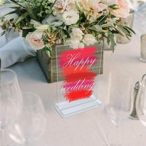 img 2 attached to 🔢 AerWo 20 Pack Acrylic Wedding Table Numbers with Stands, 4 x 6 Inch Clear Acrylic Table Number Signs Holder for Wedding Reception Decorations