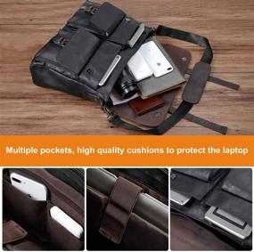 img 1 attached to 👜 Vintage Leather Messenger Bag for Men, 15.6 Inch Laptop Briefcase Satchel