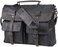 👜 vintage leather messenger bag for men, 15.6 inch laptop briefcase satchel logo