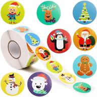 🎄 1000-count christmas sticker roll for kids | reward stickers, envelope seals, scrapbook, party supplies logo