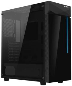 img 4 attached to 🖥️ GIGABYTE C200 Glass ATX Gaming Case - Tinted Tempered Glass, RGB Integrated, PSU Shroud Design, Detachable Dust Filter, Watercooling Ready, Enhanced Airflow - Black