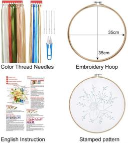 img 2 attached to Outgeek Full Range Embroidery Starter Kit | DIY Silk Ribbon Cross Stitch Stamped 3D Embroidery Kit for Art Craft Sewing | Embroidery Beginner Kit (Multicolor 8, One Size)