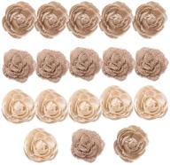 🌹 ccinee natural burlap flowers: handmade rose assortment for wedding decor & floral crafts, 18-pack logo