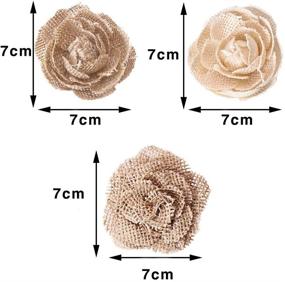 img 3 attached to 🌹 CCINEE Natural Burlap Flowers: Handmade Rose Assortment for Wedding Decor & Floral Crafts, 18-Pack