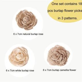 img 2 attached to 🌹 CCINEE Natural Burlap Flowers: Handmade Rose Assortment for Wedding Decor & Floral Crafts, 18-Pack