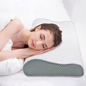 img 4 attached to 🌙 Fityou Memory Foam Orthopedic Bed Neck Pillow for Pain Support - Contoured Cervical Pillow for Back, Stomach, and Side Sleepers with Soft Washable Pillowcase