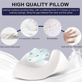 img 2 attached to 🌙 Fityou Memory Foam Orthopedic Bed Neck Pillow for Pain Support - Contoured Cervical Pillow for Back, Stomach, and Side Sleepers with Soft Washable Pillowcase