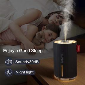 img 2 attached to 🌬️ SmartDevil Mini USB Personal Humidifier - Small Desk Humidifier with 2 Mist Modes, Whisper Quiet, Auto Shut-Off - Perfect for Bedroom, Office, Car, Baby Room, and Plants (Black)