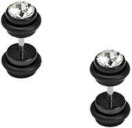 💎 body accentz 16 gauge fake cz cheater plug earrings - pair of plugs for trendy style logo