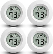 🌡️ mini thermometer hygrometer: lcd display 4-pack fahrenheit digital refrigerator freezer thermometer for greenhouse, garden, humidors, cellar, closet logo