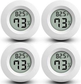 img 4 attached to 🌡️ Mini Thermometer Hygrometer: LCD Display 4-Pack Fahrenheit Digital Refrigerator Freezer Thermometer for Greenhouse, Garden, Humidors, Cellar, Closet