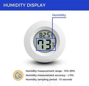 img 2 attached to 🌡️ Mini Thermometer Hygrometer: LCD Display 4-Pack Fahrenheit Digital Refrigerator Freezer Thermometer for Greenhouse, Garden, Humidors, Cellar, Closet