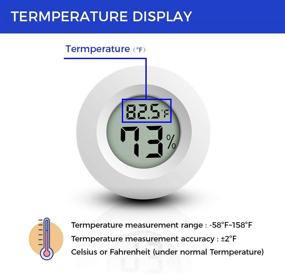 img 1 attached to 🌡️ Mini Thermometer Hygrometer: LCD Display 4-Pack Fahrenheit Digital Refrigerator Freezer Thermometer for Greenhouse, Garden, Humidors, Cellar, Closet