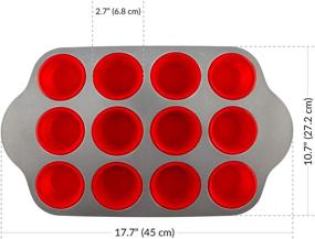 img 2 attached to Boxiki Kitchen Silicone Muffin Pan with Steel Frame - Non-Stick Baking Mold, Includes BPA-Free Bakeware and 12 Silicone Muffin Cups for Professional Results