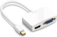 ugreen мини dp в hdmi vga адаптер, 4k thunderbolt 2 2-в-1 конвертер для macbook pro, macbook air, imac, surface, thinkpad x1 и других (белый) логотип