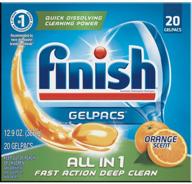 finish all in 1 gelpacs orange 20 tabs: powerful dishwasher detergent tablets logo