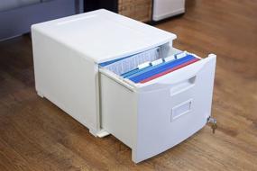 img 2 attached to 🗄️ White Storex Plastic Mobile File Cabinet, 1-Drawer, Letter/Legal Size (61271B01C)