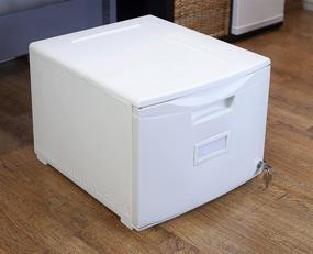 img 3 attached to 🗄️ White Storex Plastic Mobile File Cabinet, 1-Drawer, Letter/Legal Size (61271B01C)