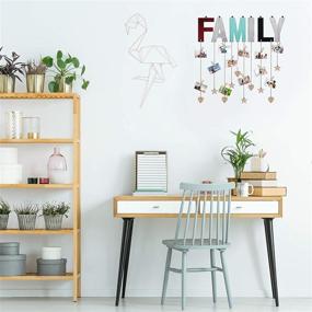 img 2 attached to 🖼️ Wooden Family Photo Display Boards - Picture Hanger Frames for Collage Organizer, Hanging Home Wall Room Decor with Clips and Ropes