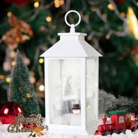img 2 attached to 🌟 SEVEN LUCKY LIGHT Indoor Christmas Decorative Lanterns – 14" Hanging White Lanterns with LED Fairy String Lights for Battery Operated Christmas Tree Decorations