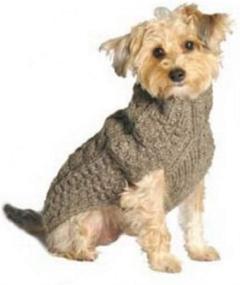 img 1 attached to 🐶 Cable Knit Dog Sweater in 3X-Large, Grey by Chilly Dog