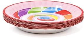 img 2 attached to 🍭 Candy Shoppe Party Supplies Tableware Set: Colorful Sweet Candies Theme for Adult Girls - 24 Plates, 24 Cups, 50 Napkins - Disposable Paper Goods for Happy Birthday Parties