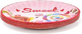 img 3 attached to 🍭 Candy Shoppe Party Supplies Tableware Set: Colorful Sweet Candies Theme for Adult Girls - 24 Plates, 24 Cups, 50 Napkins - Disposable Paper Goods for Happy Birthday Parties