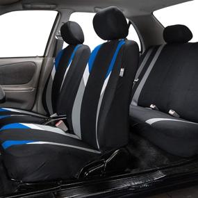 img 1 attached to FH Group FB033BLUE102 Bucket Seat Cover (Modernistic Airbag Compatible (Set Of 2) Blue)