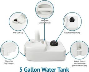 img 1 attached to 🏞️ Hike Crew Portable Outdoor Foot Pump Camping Sink – Collapsible Hand Wash Basin with 5 Gallon (19L) Water Tank, Wheels, Soap Dispenser, Gooseneck Faucet & Towel Holder – Ideal for RV, Travel, Worksite
