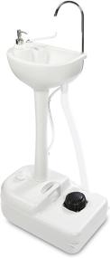 img 4 attached to 🏞️ Hike Crew Portable Outdoor Foot Pump Camping Sink – Collapsible Hand Wash Basin with 5 Gallon (19L) Water Tank, Wheels, Soap Dispenser, Gooseneck Faucet & Towel Holder – Ideal for RV, Travel, Worksite