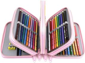 img 4 attached to YOUSHARES Slots Pencil Case Multi Layer Organization, Storage & Transport in Pen, Pencil & Marker Cases
