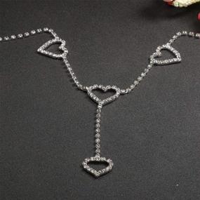 img 2 attached to 💎 Sparkling Rhinestone Heart Shape Crystal Body Chain: Glamorous Waist and Belly Jewelry for Women and Girls