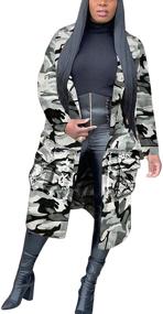 img 4 attached to DINGANG Mid Length Fashion Camouflage Outerwear Women's Clothing in Coats, Jackets & Vests