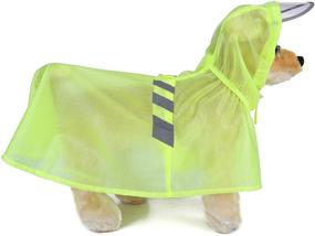 img 2 attached to Medium Dog Raincoat with Hood, Waterproof Reflective Yellow Pet Rain Coats by Mogoko