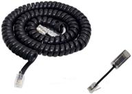 📞 aimijia telephone cord detangler - black coiled handset cord (13 ft uncoiled / 2 ft coiled) with extended rotatable feature - landline phone accessory logo