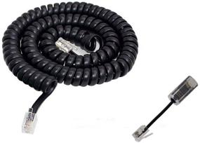 img 4 attached to 📞 AIMIJIA Telephone Cord Detangler - Black Coiled Handset Cord (13 Ft Uncoiled / 2 Ft Coiled) with Extended Rotatable Feature - Landline Phone Accessory