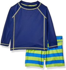 img 2 attached to 🏊 Get the Best Swimwear: Amazon Essentials Boys' 2 Piece Long Sleeve Rashguard