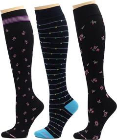 img 4 attached to 🧦 Dr. Motion Therapeutic Graduated Compression Women's Knee-high Socks - Set of 3 Pairs